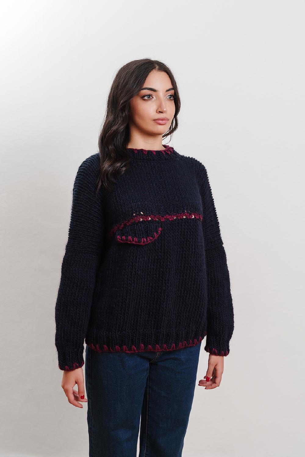 Tricot à Porter Pullover giro taschina Nuovo