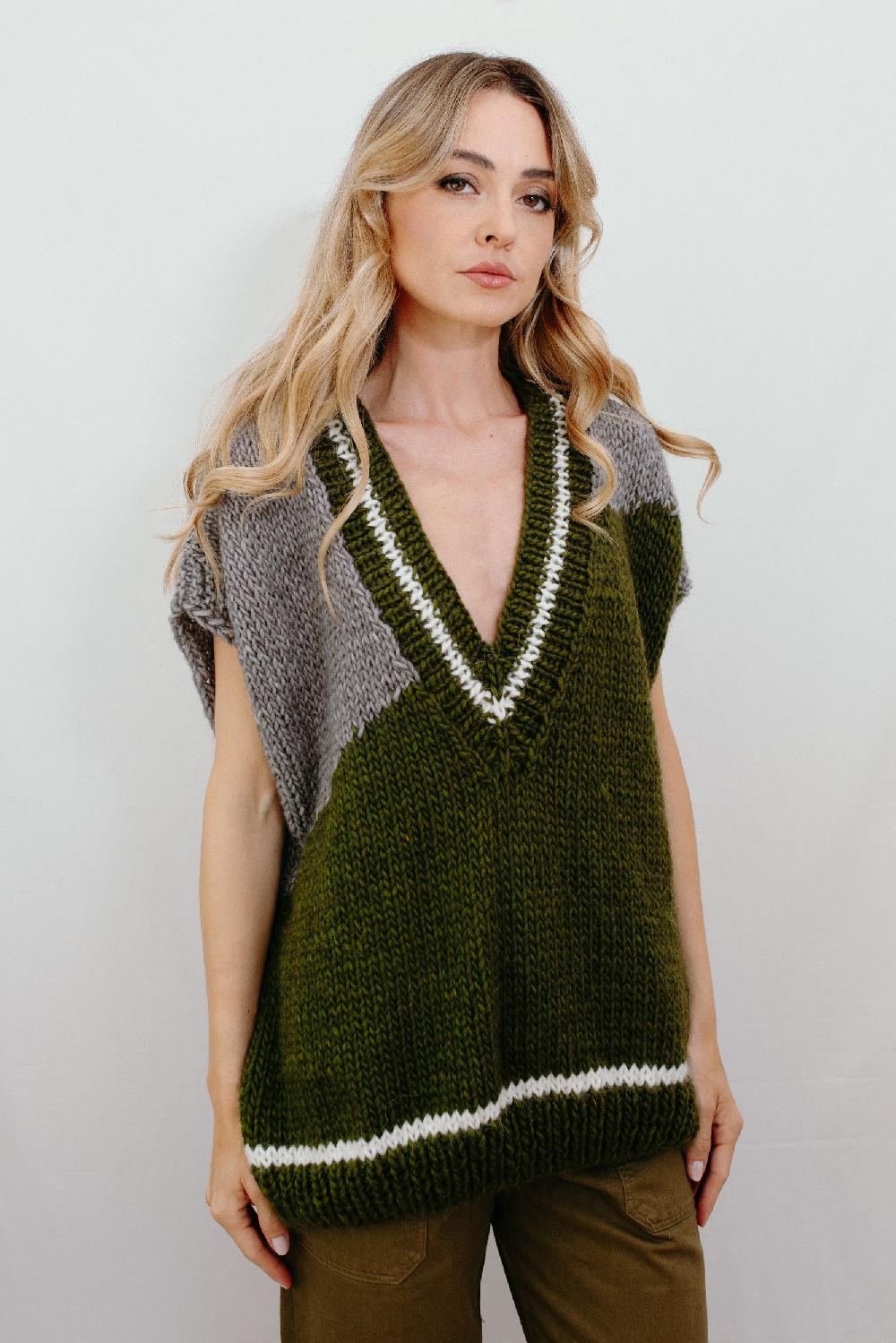 Tricot à Porter Gilet over scollo V Presa