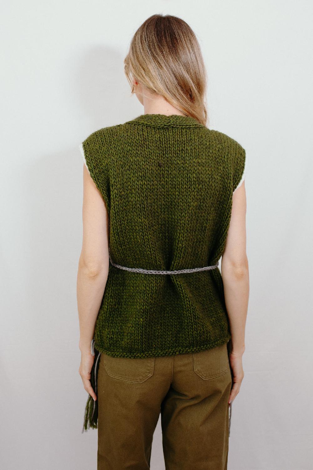 Tricot à Porter Gilet aperto con frange Sconto