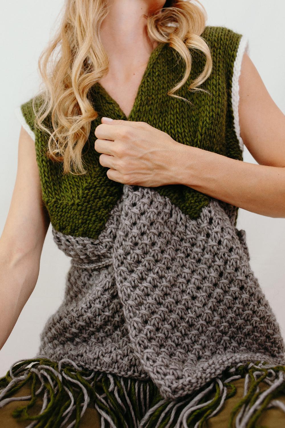 Tricot à Porter Gilet aperto con frange Sconto