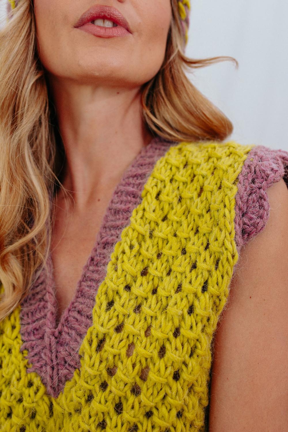 Tricot à Porter Gilet con bordo a coste alte Nuova