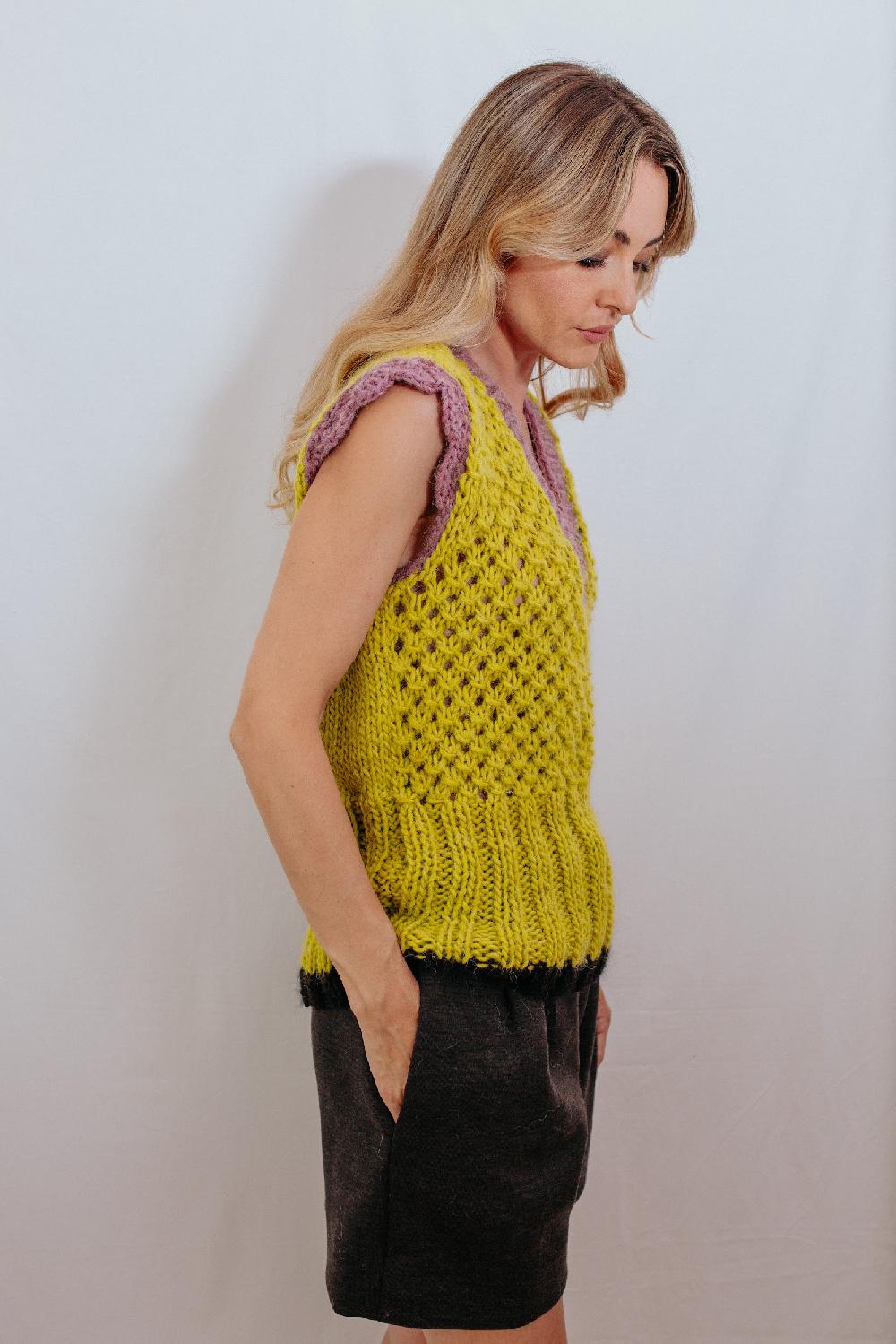 Tricot à Porter Gilet con bordo a coste alte Nuova