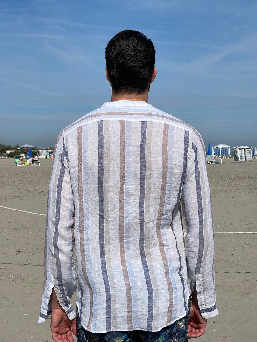 Underground Couture Camicia Lino Coreana Riga Outlet
