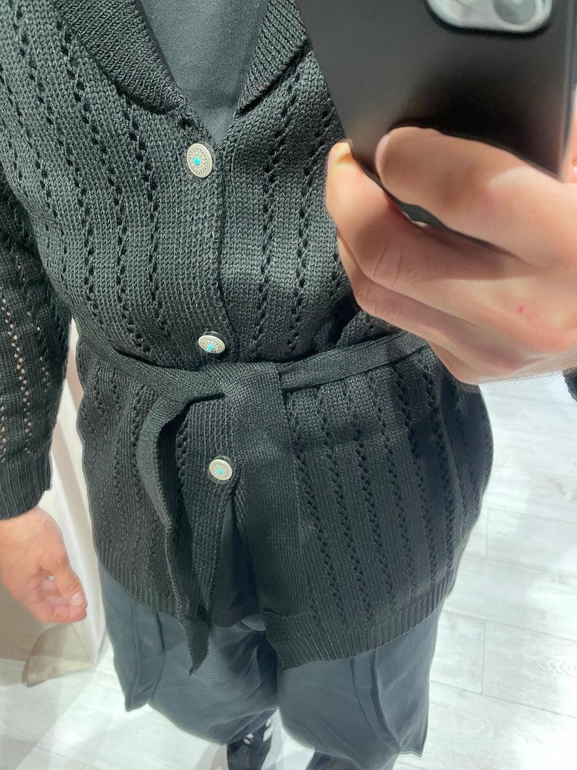 Underground Couture Cardigan Traforato Nero Vendita Economica