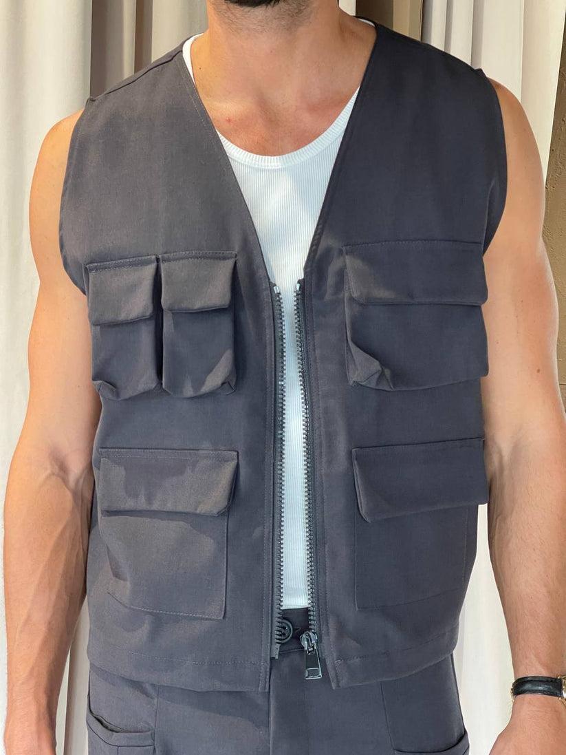 Underground Couture Gilet POCKET Grigio Shopping Online