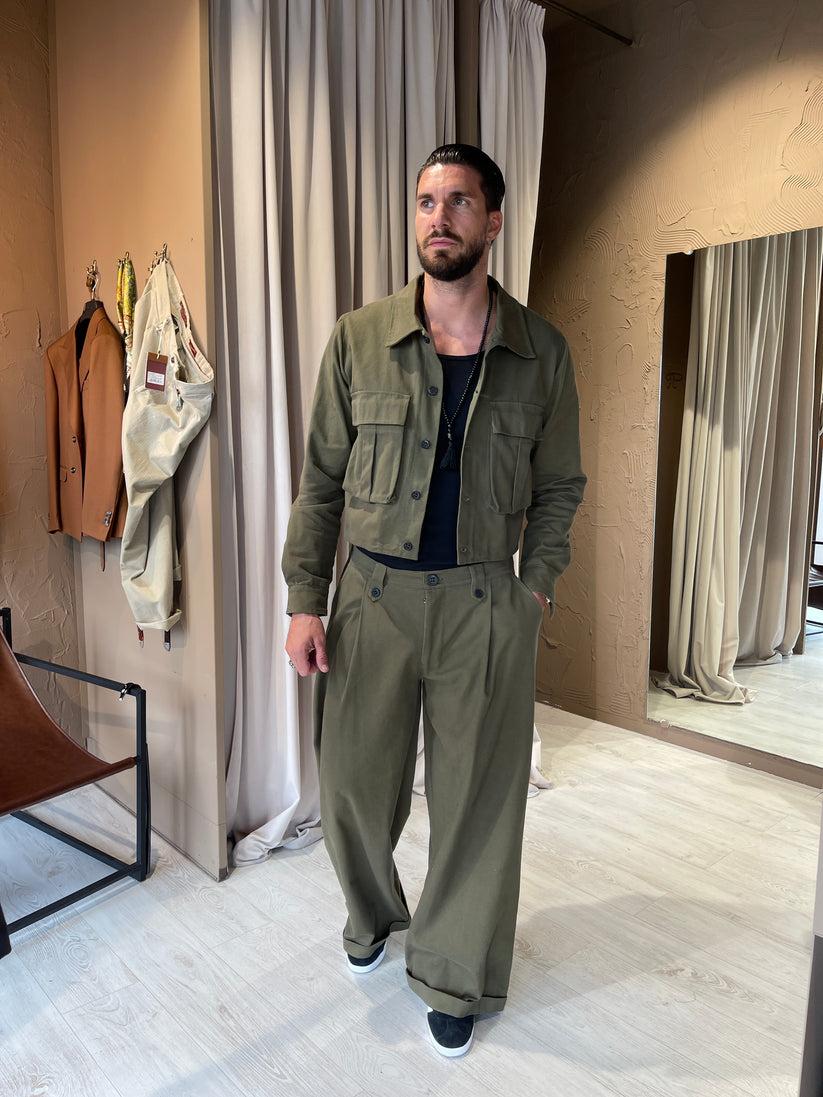 Underground Couture Pantalone Parigi Verde Presa