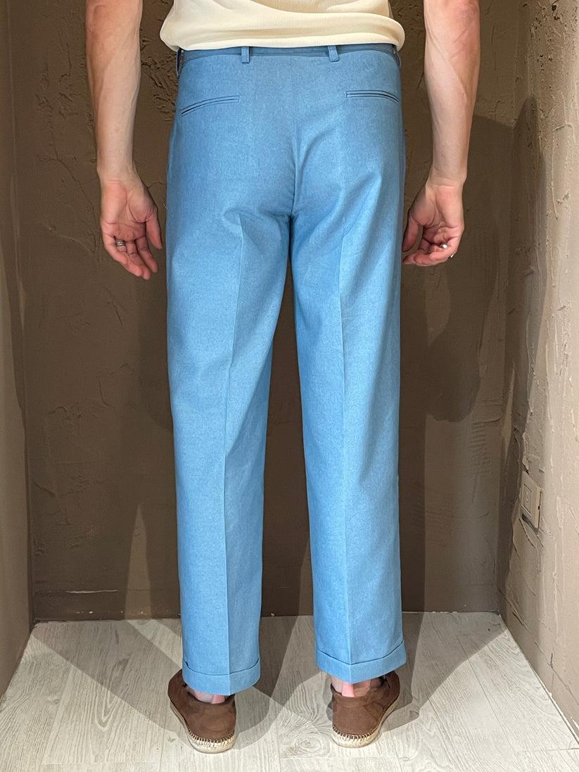 Underground Couture Pantalone Doppia Pence Celeste Vendita Economica