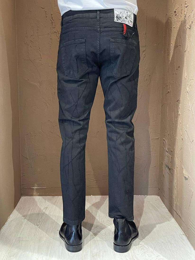 Underground Couture Jeans Bull nero Laser In Saldo