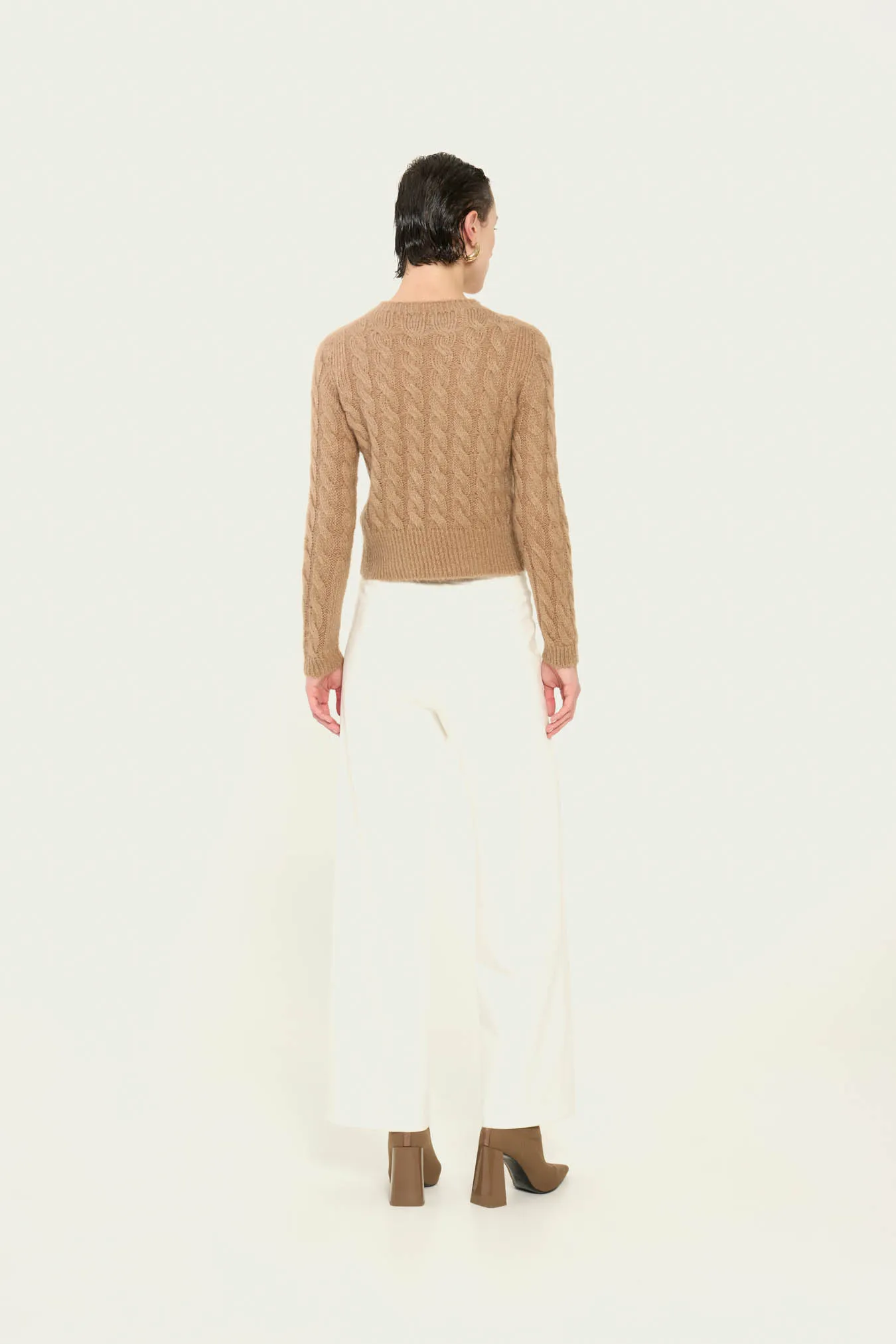 Vicario cinque Pullover in mohair cammello slim fit Mabella Promozione Limitata