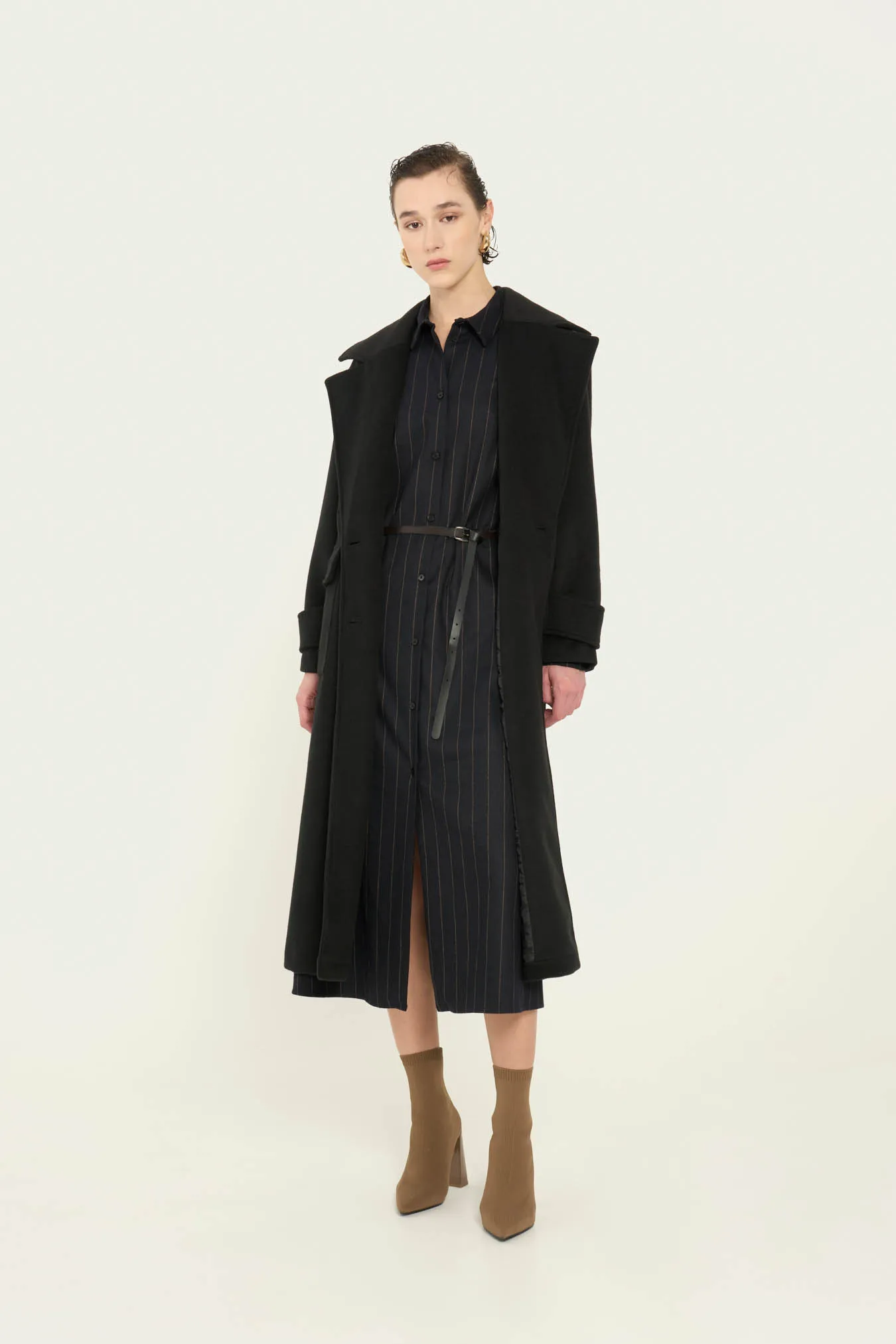 Vicario cinque Cappotto doppiopetto oversize nero Cate Sconto
