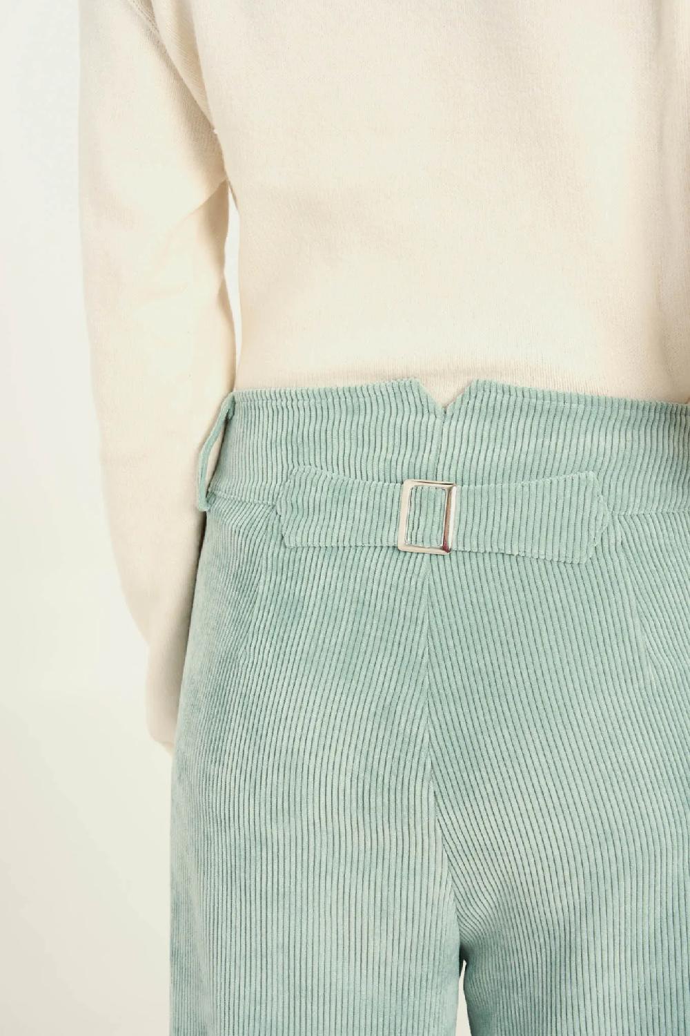 Vicario cinque Pantalone palazzo velluto stretch Partenope Saldi Di Fabbrica