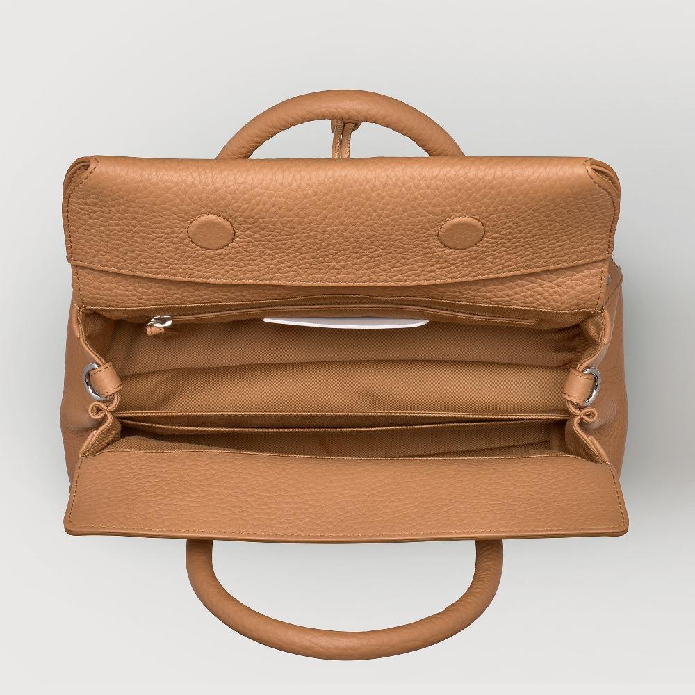 Zanellato BORSA DOTTA® SMALL IN PELLE MARTELLATA BROWN AMARETTO | Zanellato Nuovi prodotti
