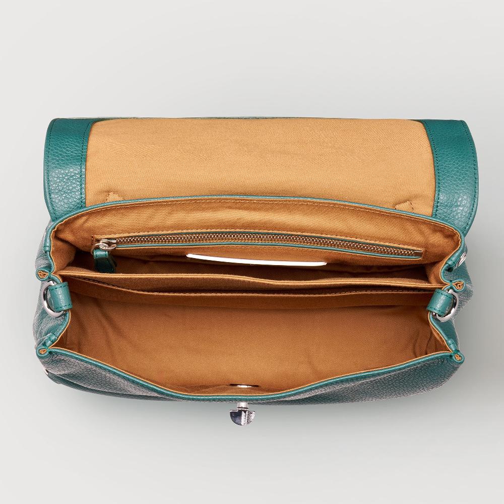 Zanellato BORSA POSTINA® SMALL IN PELLE MARTELLATA GREEN ACCA | Zanellato Promozione Limitata