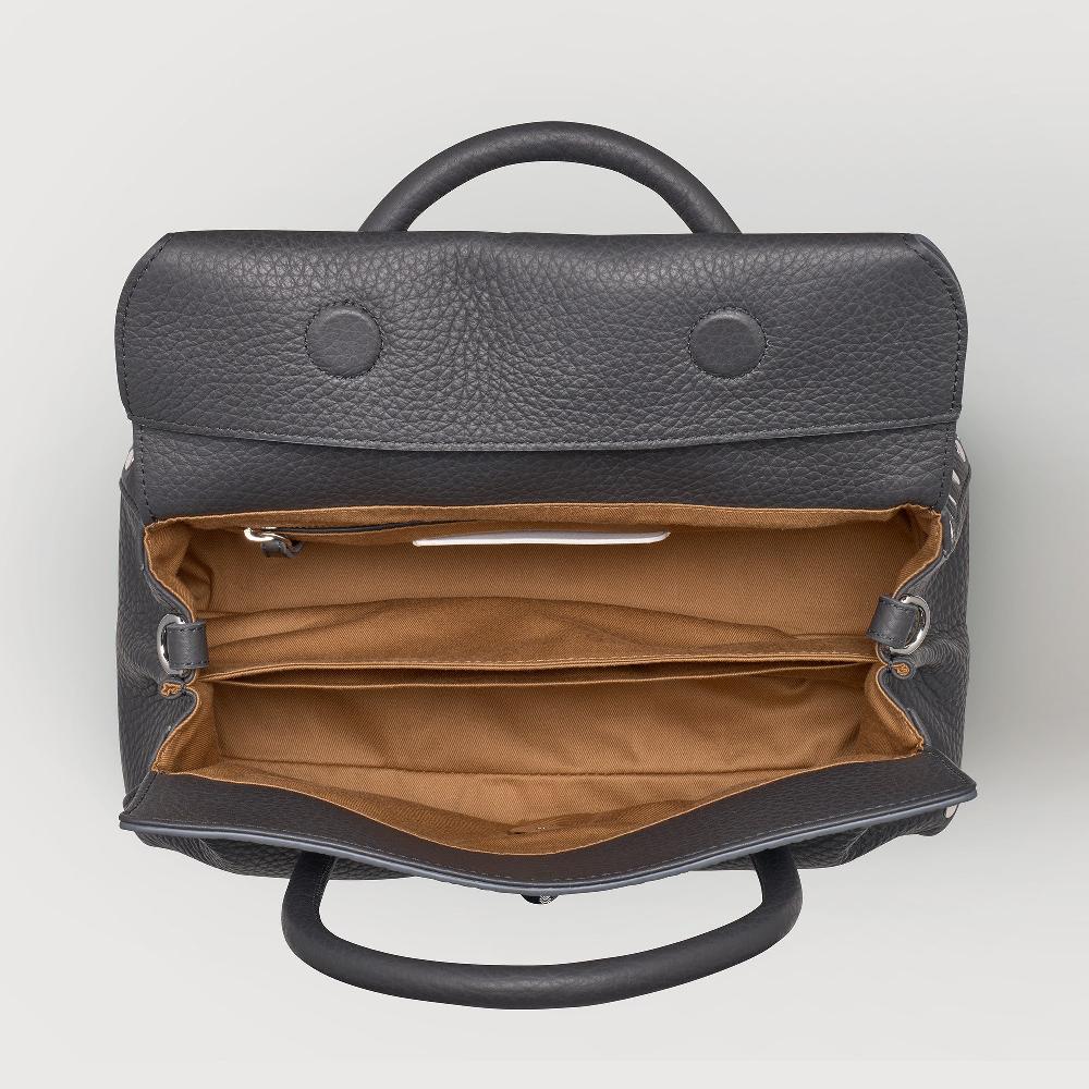 Zanellato BORSA DOTTA® SMALL IN PELLE MARTELLATA GREY STROMBOLI | Zanellato Shopping Online