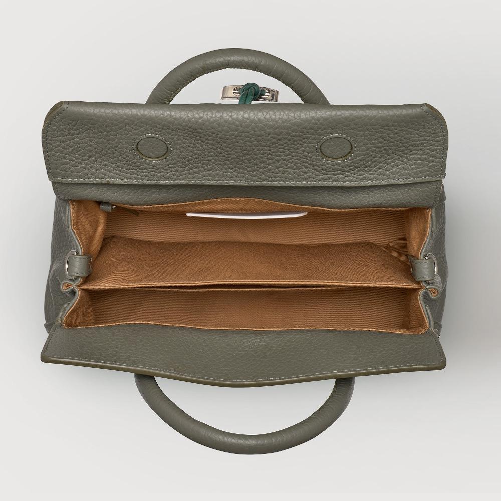 Zanellato BORSA DOTTA® SMALL IN PELLE MARTELLATA GREEN LICHENE | Zanellato Affare Del Giorno