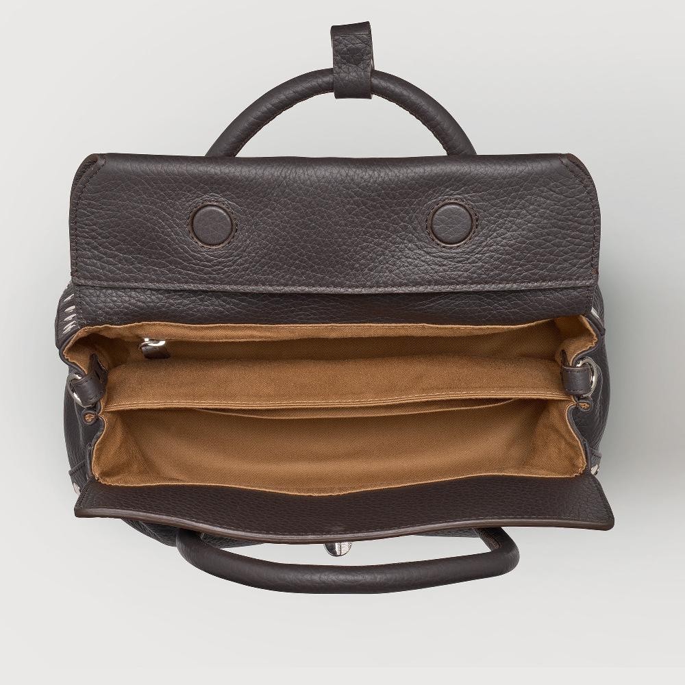 Zanellato BORSA DOTTA® SMALL IN PELLE MARTELLATA BROWN DOLCE AMARO | Zanellato Convenienza