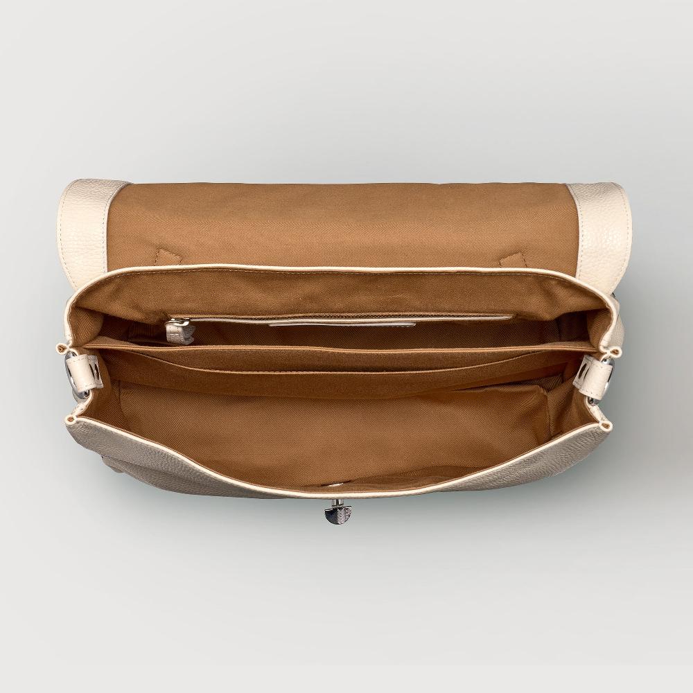Zanellato BORSA POSTINA® MEDIUM IN PELLE MARTELLATA WHITE BIANCONE | Zanellato In Vendita
