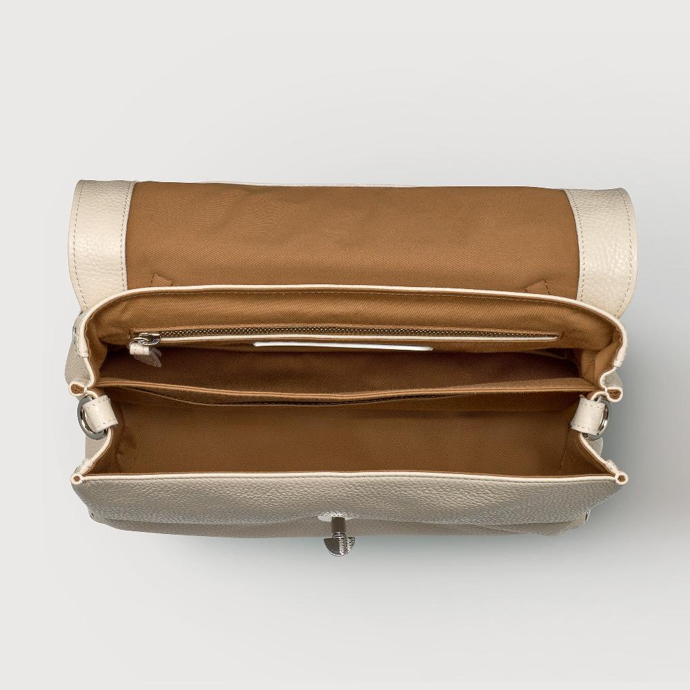 Zanellato BORSA POSTINA® SMALL IN PELLE MARTELLATA WHITE BIANCONE | Zanellato Saldi