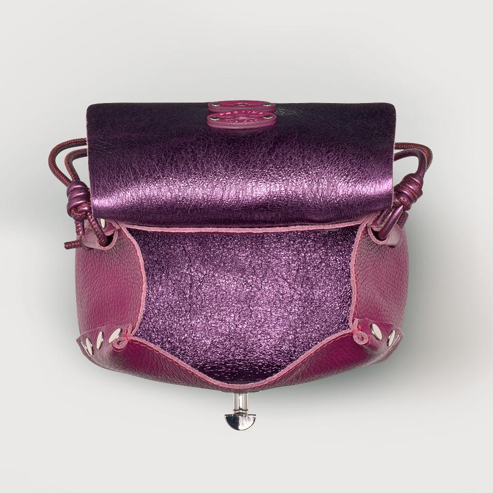 Zanellato BORSA POSTINA® SUPER BABY IN PELLE LAMINATA PURPLE BONARDA | Zanellato I Più Venduti