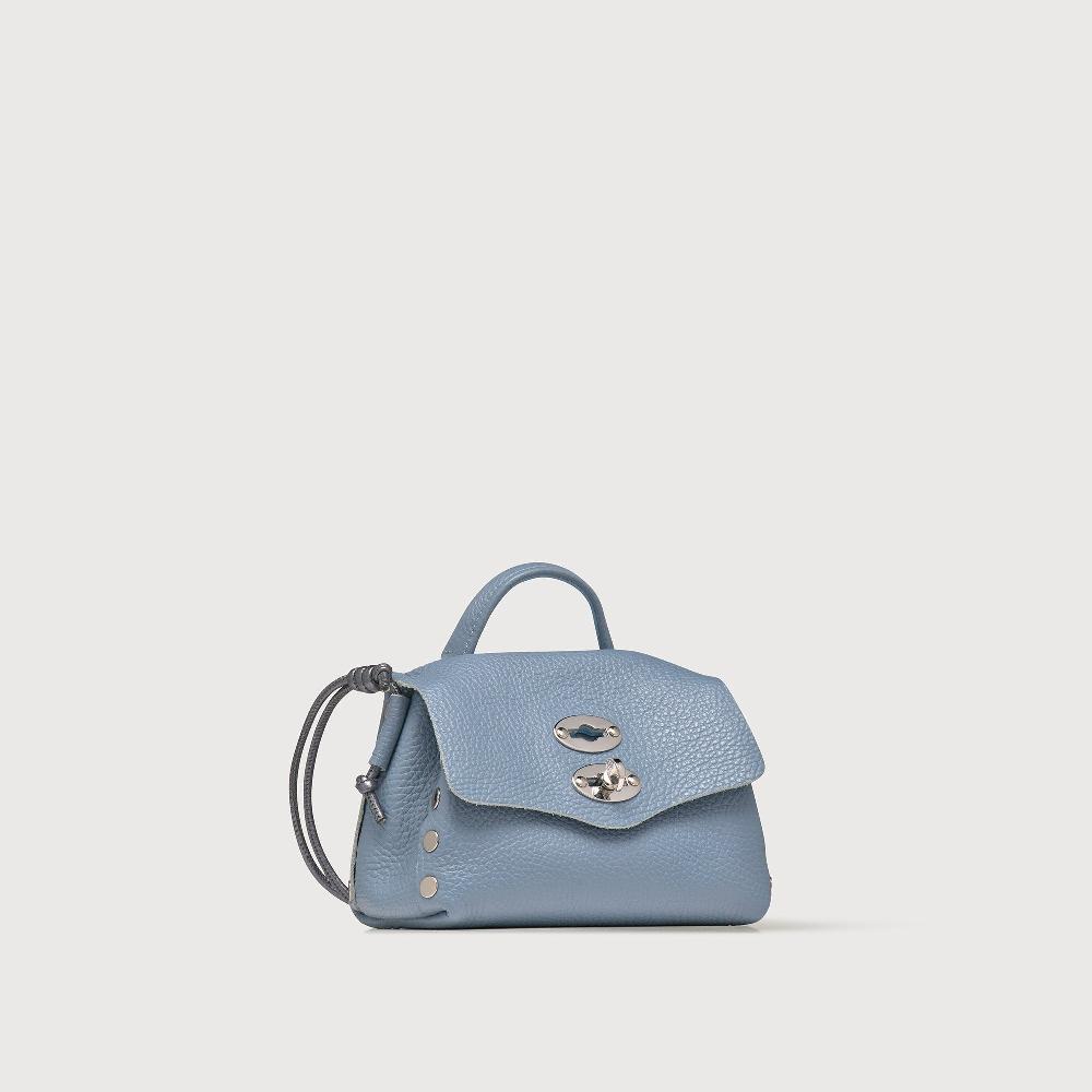 Zanellato BORSA POSTINA® SUPER BABY IN PELLE LAMINATA BLUE CARTA DA ZUCCHERO | Zanellato Negozio