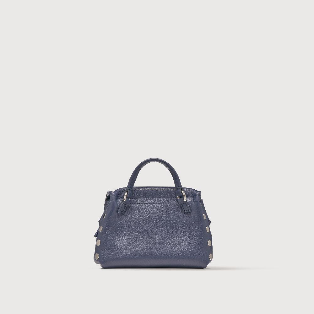 Zanellato BORSA POSTINA® SUPER BABY IN PELLE LAMINATA BLUE NAVY SAVOIA | Zanellato In Saldo
