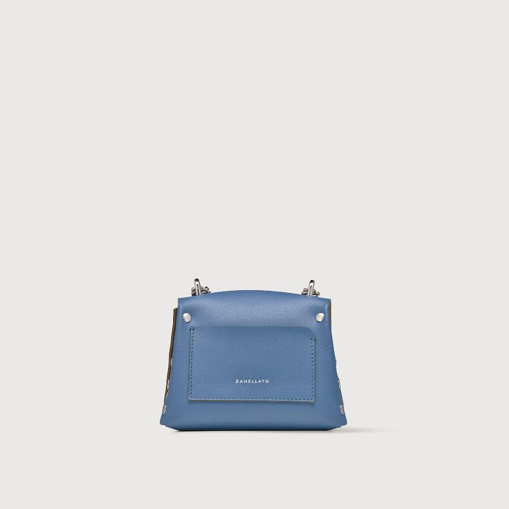Zanellato BORSA POSTINA® SUPER BABY IN PELLE RIGENERATA BLUE MING | Zanellato Italia