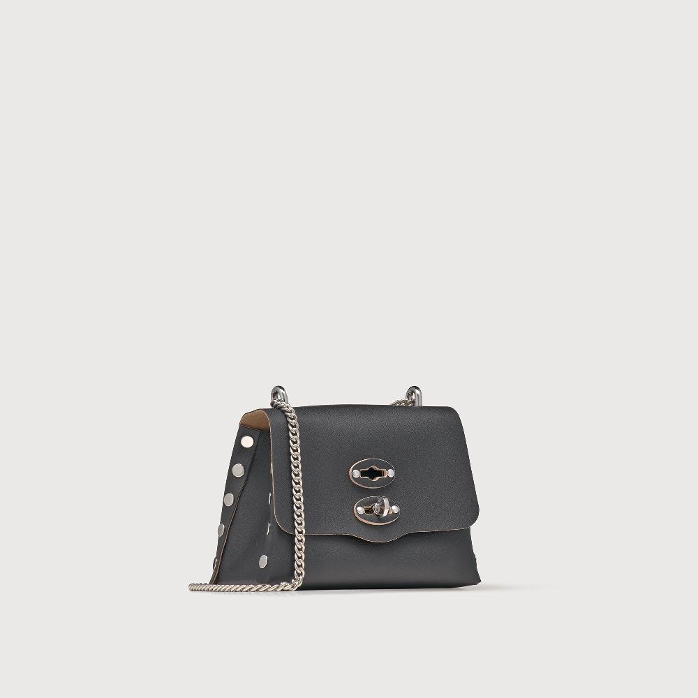 Zanellato BORSA POSTINA® SUPER BABY IN PELLE RIGENERATA BLACK NERO | Zanellato Qualità