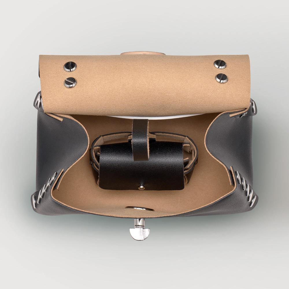 Zanellato BORSA POSTINA® SUPER BABY IN PELLE RIGENERATA BLACK NERO | Zanellato Qualità