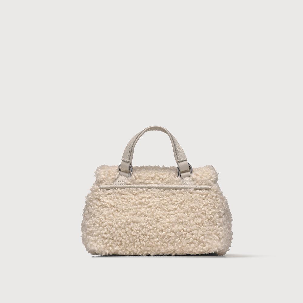 Zanellato BORSA POSTINA® BABY IN TESSUTO TEDDY WHITE MERINOS | Zanellato Qualità Garantita