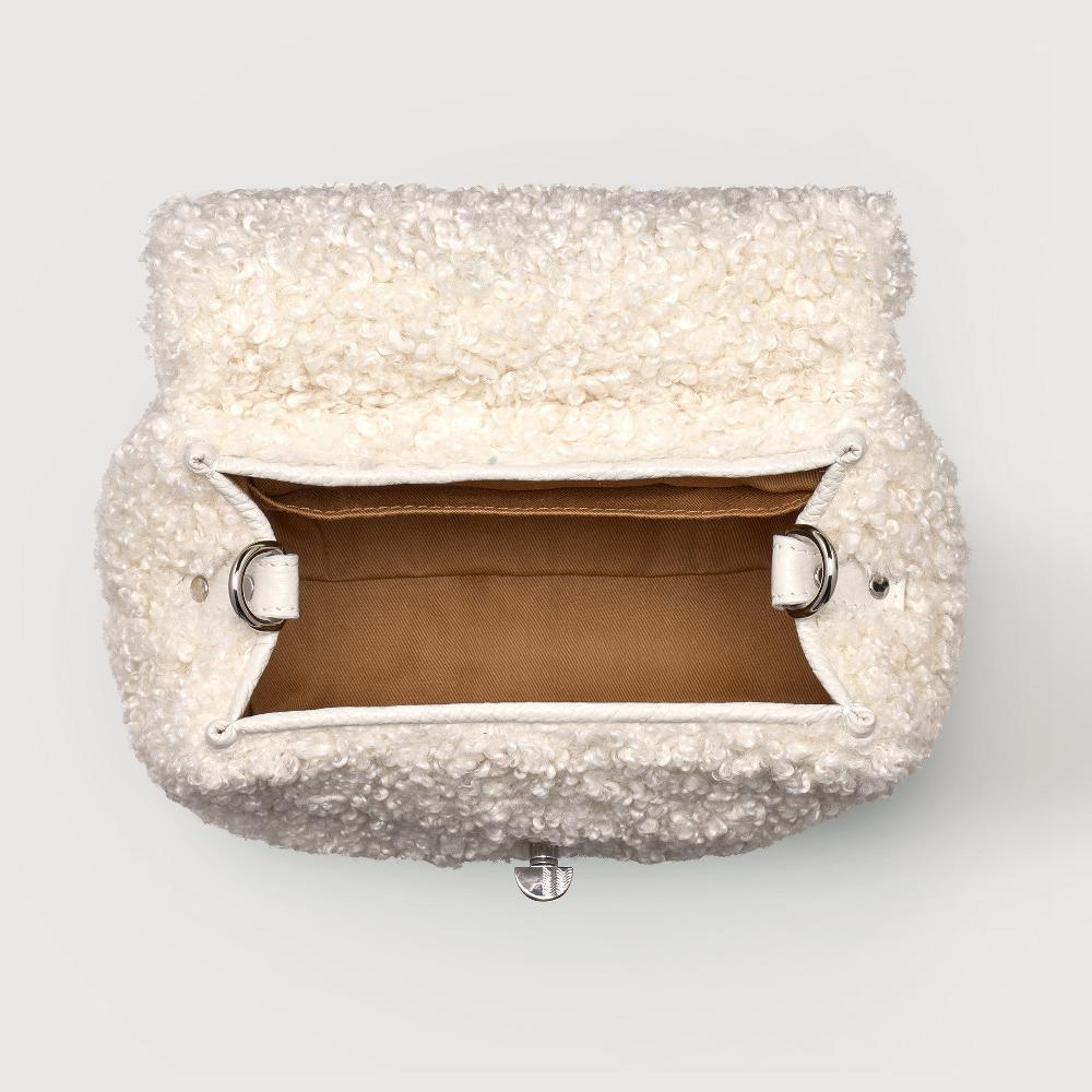 Zanellato BORSA POSTINA® BABY IN TESSUTO TEDDY WHITE MERINOS | Zanellato Qualità Garantita