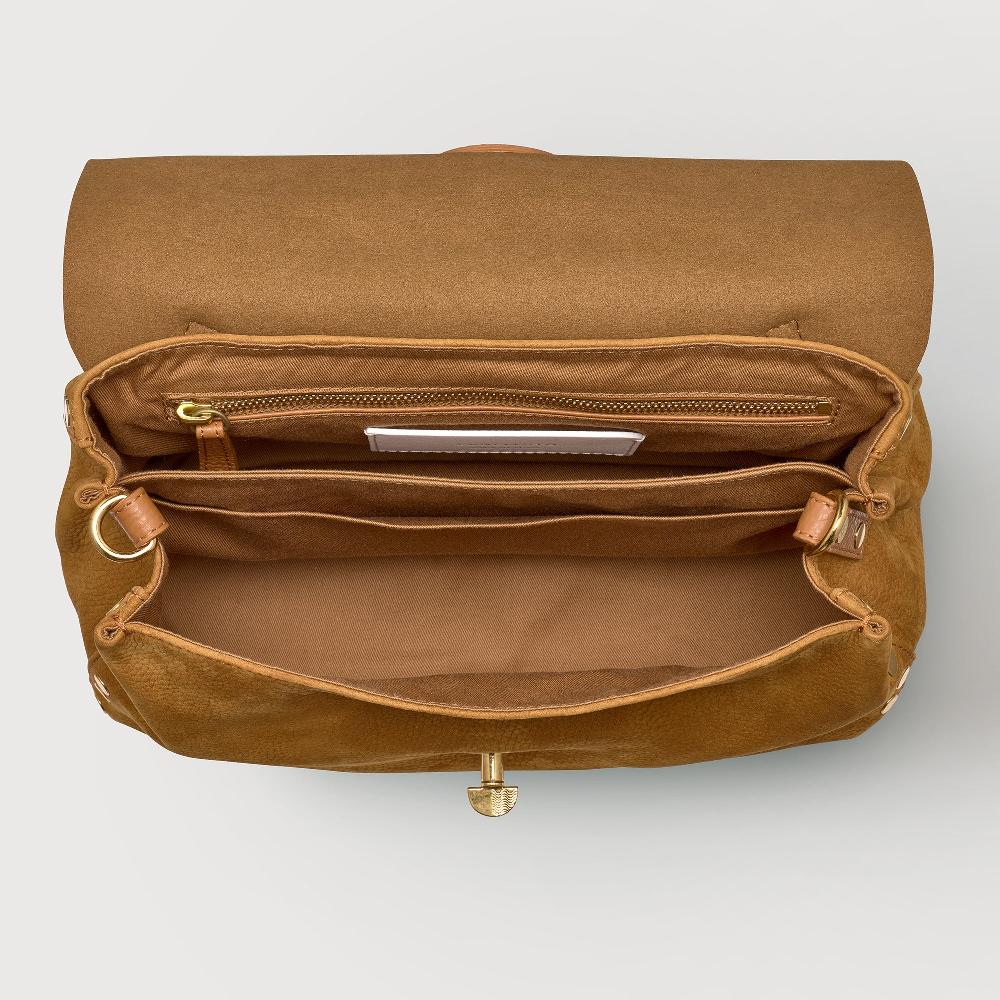 Zanellato BORSA POSTINA® SMALL IN PELLE NABUK BROWN BRANDY | Zanellato Italia
