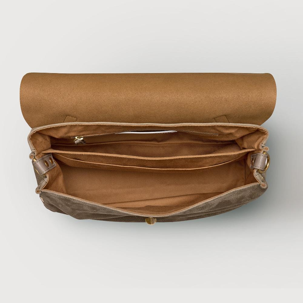 Zanellato BORSA POSTINA® MEDIUM IN PELLE NABUK GREY VOLTOLINA | Zanellato In Linea