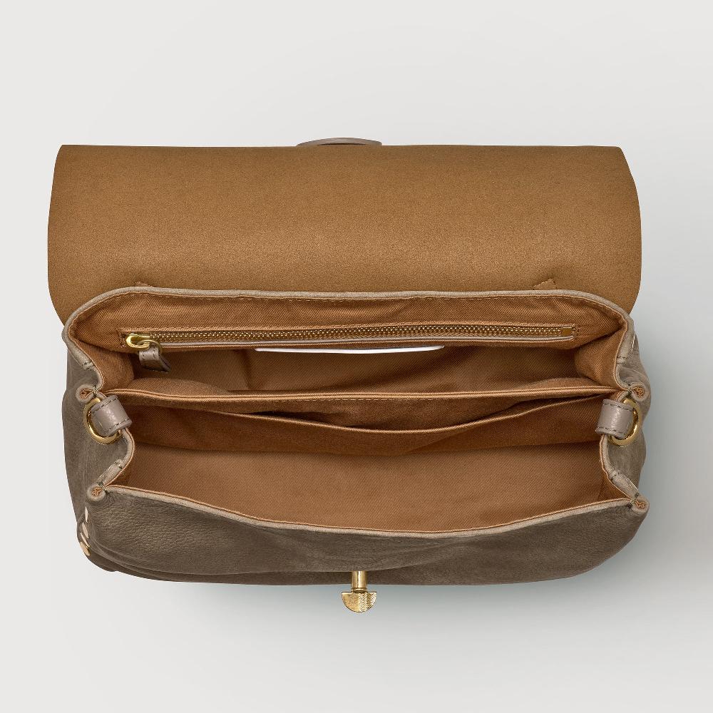 Zanellato BORSA POSTINA® SMALL IN PELLE NABUK GREY VOLTOLINA | Zanellato Nuovo
