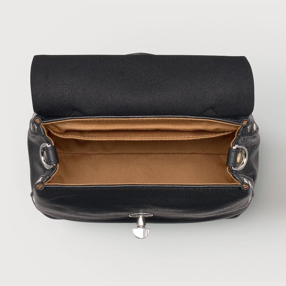 Zanellato BORSA POSTINA® BABY IN PELLE LISCIA BLACK NERO | Zanellato Qualità Garantita