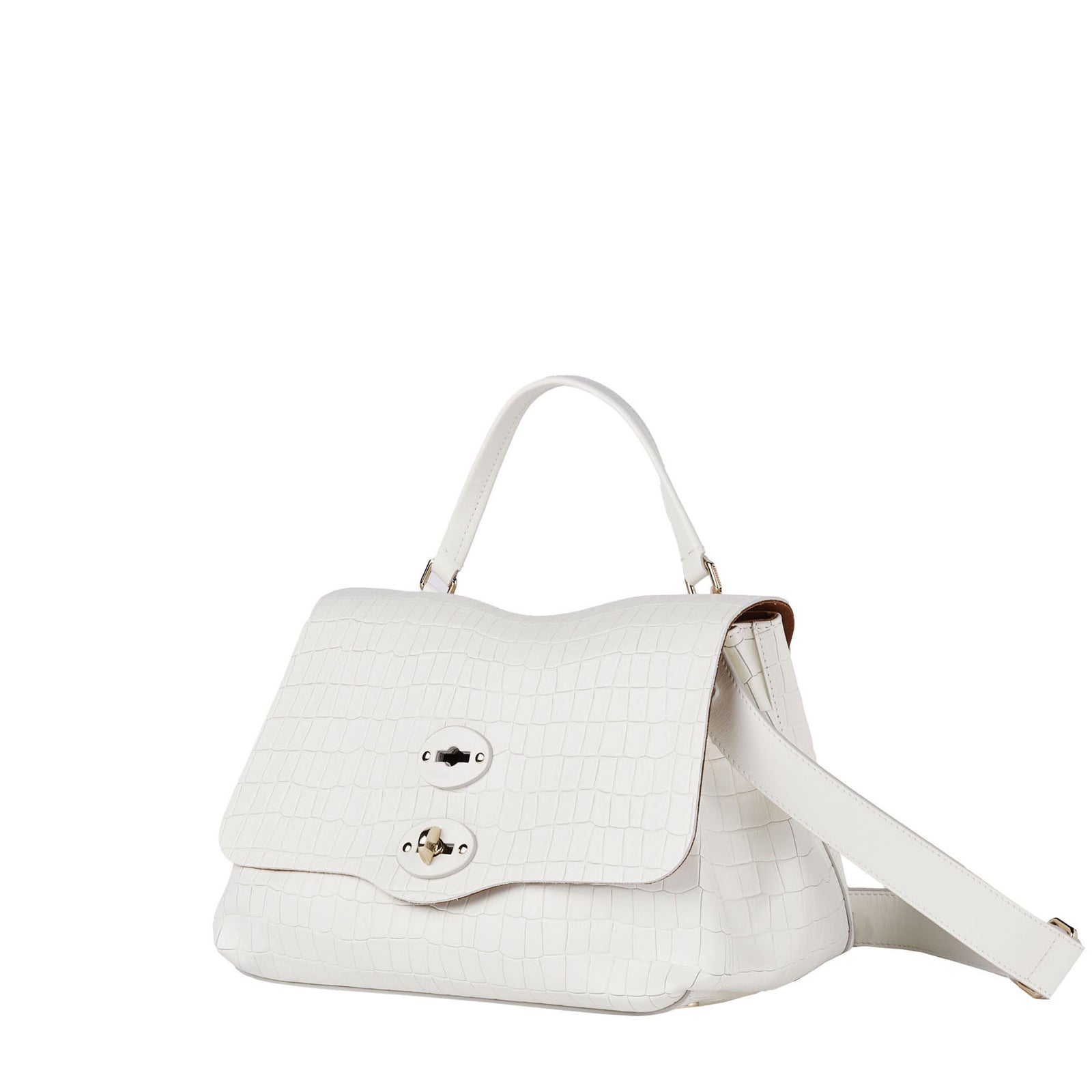 Zanellato BORSA POSTINA® SMALL IN PELLE STAMPATA WHITE LINO 21 | Zanellato Prezzo Ridotto
