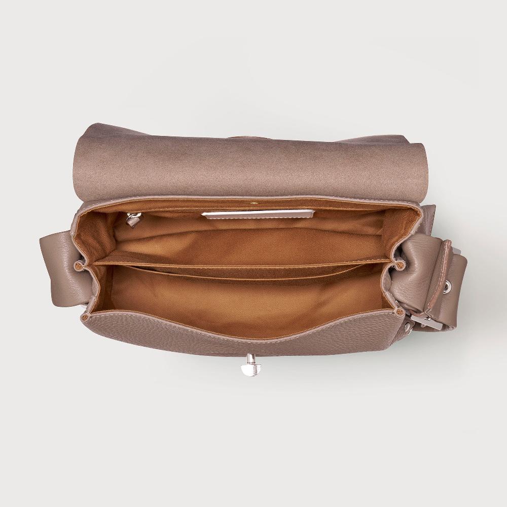 Zanellato BORSA POSTINA® SMALL IN PELLE MARTELLATA GREY CENERINO | Zanellato Negozio