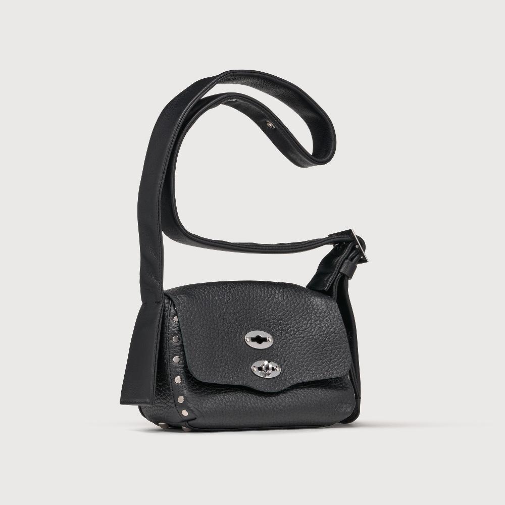 Zanellato BORSA POSTINA® BABY IN PELLE MARTELLATA BLACK NERO | Zanellato Nuova