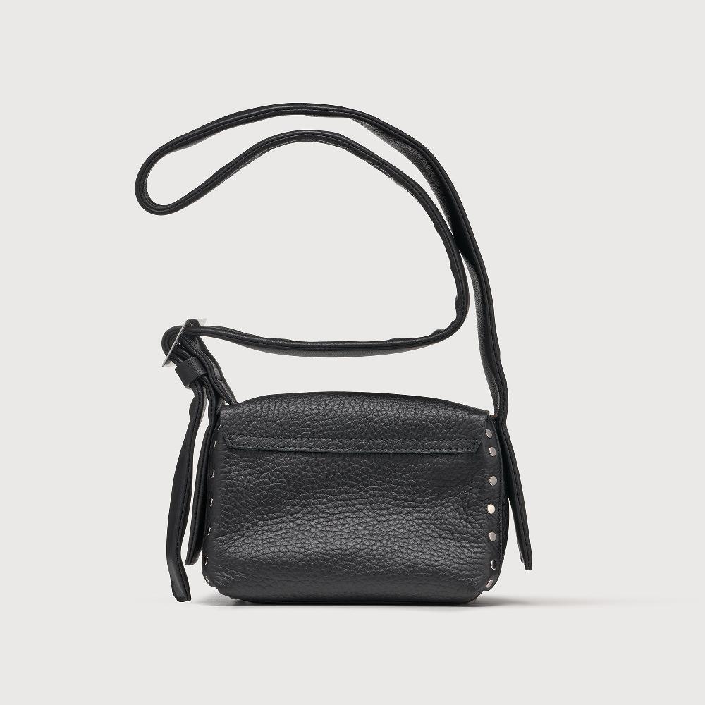 Zanellato BORSA POSTINA® BABY IN PELLE MARTELLATA BLACK NERO | Zanellato Nuova