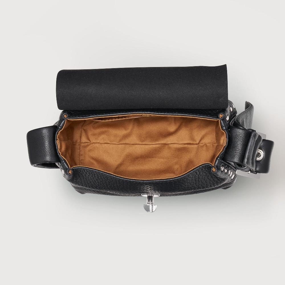 Zanellato BORSA POSTINA® BABY IN PELLE MARTELLATA BLACK NERO | Zanellato Nuova