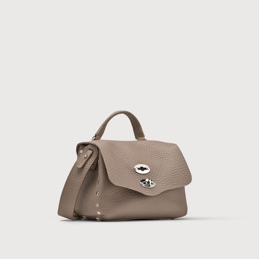 Zanellato BORSA POSTINA® BABY IN PELLE MARTELLATA GREY CENERINO | Zanellato Italy
