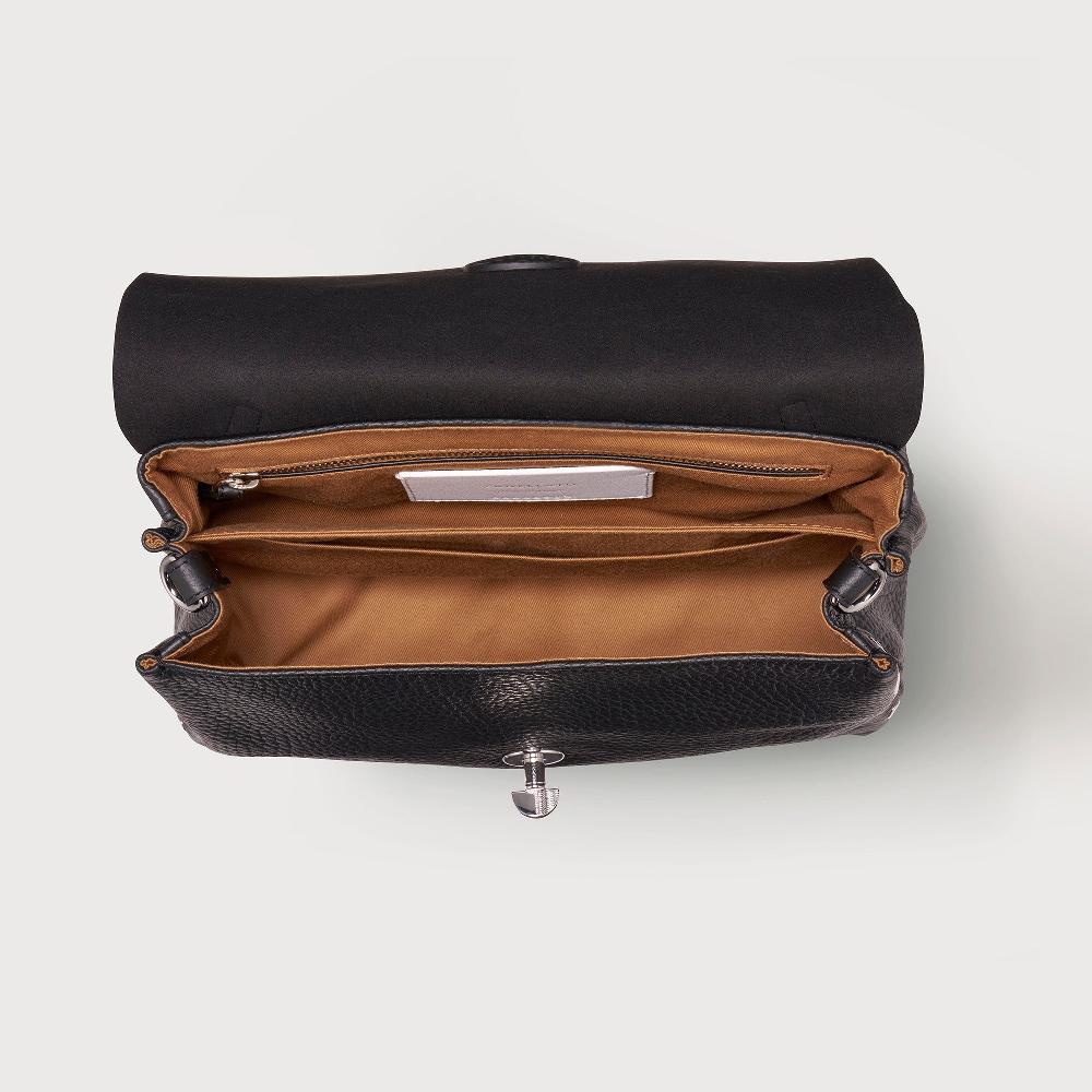 Zanellato BORSA POSTINA® SMALL IN PELLE MARTELLATA BLACK NERO | Zanellato Italia