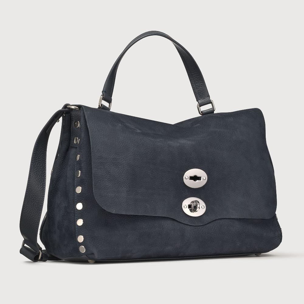 Zanellato BORSA POSTINA® MEDIUM IN PELLE NABUK BLUE NOTTE | Zanellato Enormi risparmi