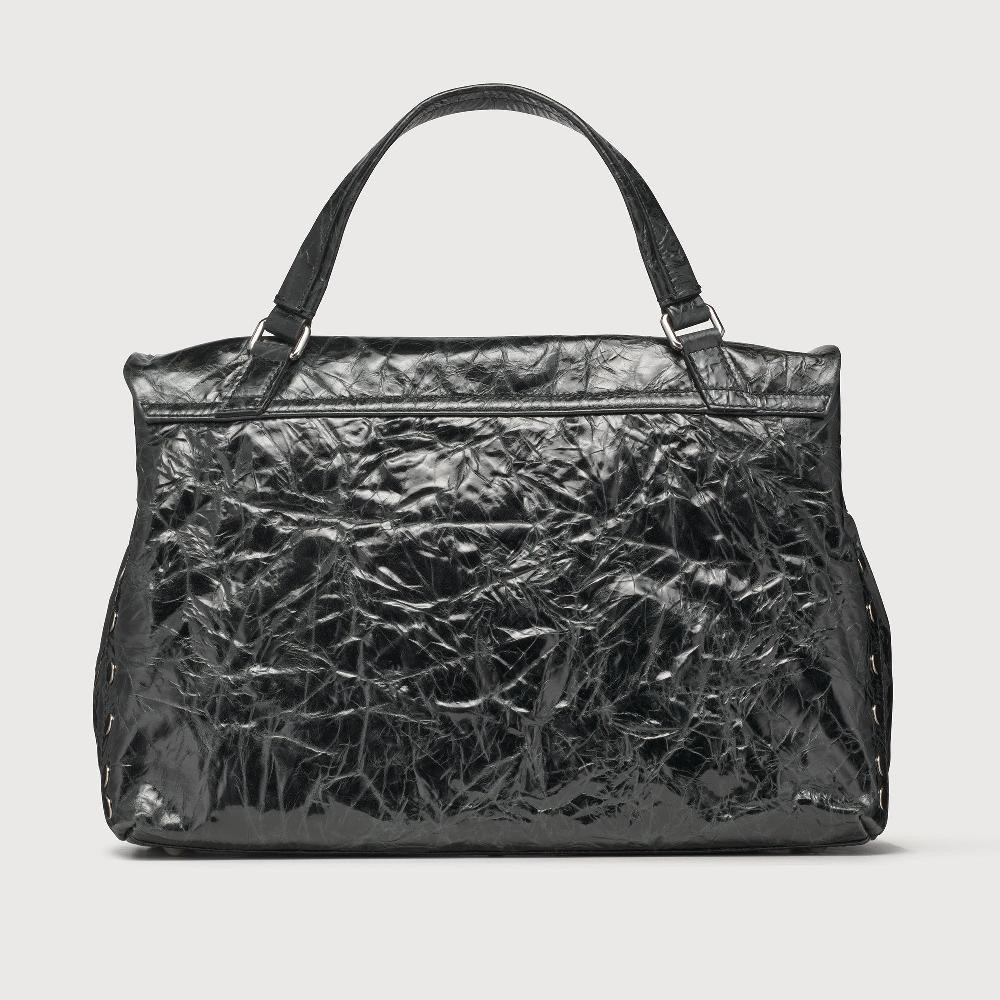 Zanellato BORSA POSTINA® MEDIUM IN PELLE SPAZZOLATA BLACK NERO | Zanellato Promozione