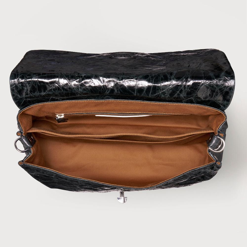 Zanellato BORSA POSTINA® MEDIUM IN PELLE SPAZZOLATA BLACK NERO | Zanellato Promozione