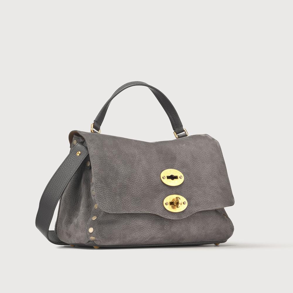 Zanellato BORSA POSTINA® SMALL IN PELLE MARTELLATA GREY FIAMMINGO | Zanellato Soddisfazione Garantita