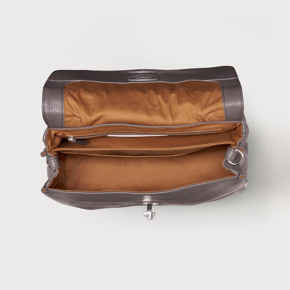 Zanellato BORSA POSTINA® SMALL IN PELLE MARTELLATA GREY MONTEBIANCO | Zanellato Negozi Online
