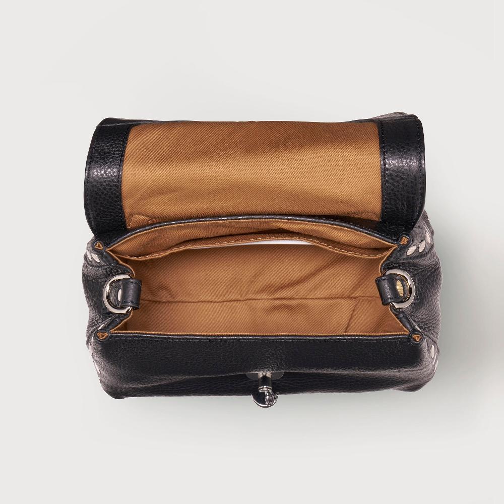 Zanellato BORSA POSTINA® BABY IN PELLE MARTELLATA BLACK NERO | Zanellato Consegna Veloce