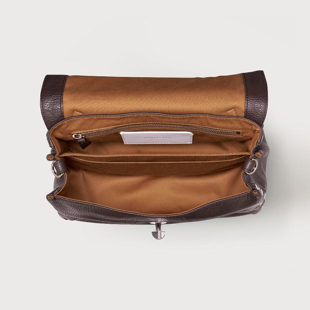 Zanellato BORSA POSTINA® SMALL IN PELLE MARTELLATA BROWN MOCACCINO | Zanellato Shopping Online