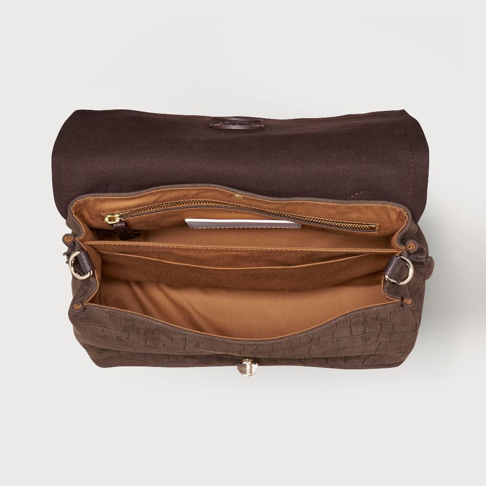 Zanellato BORSA POSTINA® SMALL IN PELLE NABUK BROWN FONDENTE | Zanellato Prezzo Ridotto