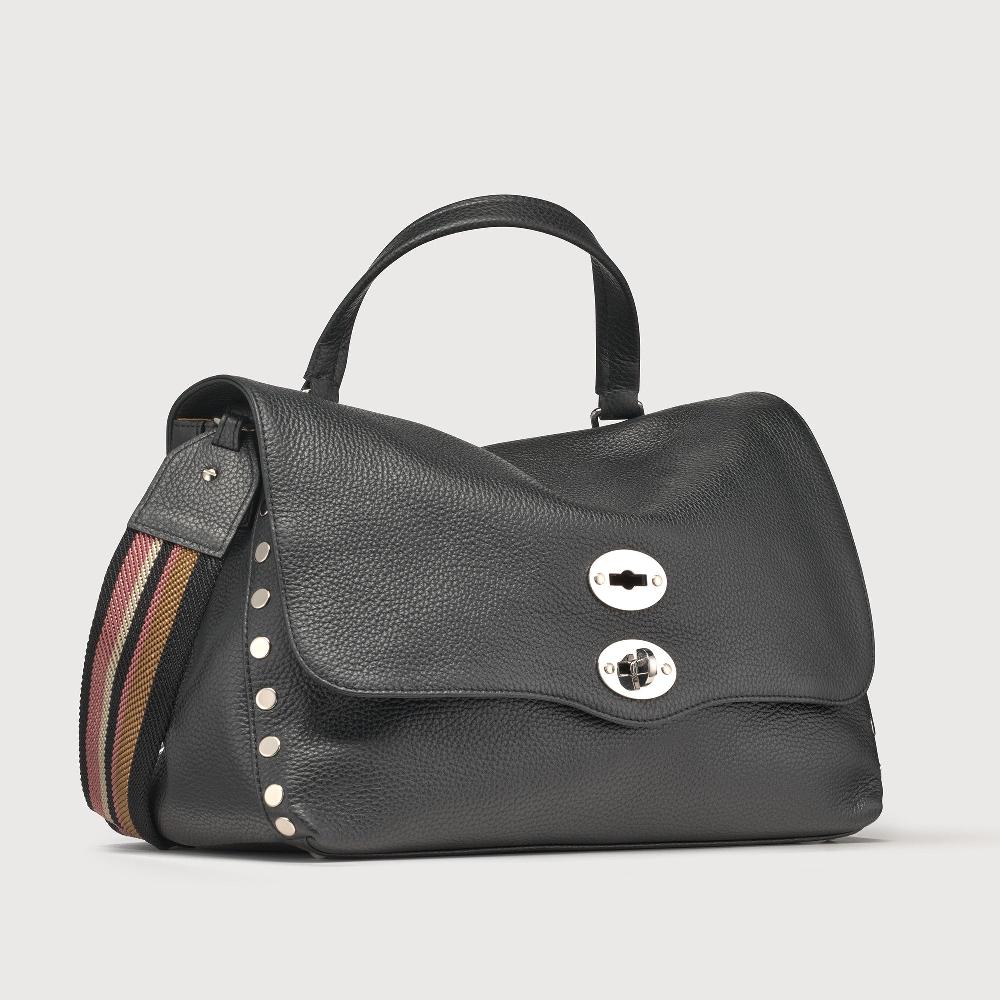 Zanellato BORSA POSTINA® MEDIUM IN PELLE MARTELLATA BLACK NERO | Zanellato Trasporto libero internazionale